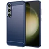 Image de htdmobiles Coque pour Samsung Galaxy S24 Plus 5G - Housse Etui Silicone Gel Carbone + Verre trempe - Bleu Fonce
