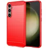 Image de htdmobiles Coque pour Samsung Galaxy S24 Plus 5G - Housse Etui Silicone Gel Carbone + Verre trempe - Rouge