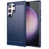 Image de htdmobiles Coque pour Samsung Galaxy S24 Ultra 5G - Housse Etui Silicone Gel Carbone + Verre trempe - Bleu Fonce