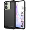 Image de htdmobiles Coque pour Xiaomi Redmi 13C / Poco C65 / Poco M6 5G - Housse Etui Silicone Gel Carbone + Film ecran - Noir