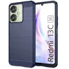 Image de htdmobiles Coque pour Xiaomi Redmi 13C / Poco C65 / Poco M6 5G - Housse Etui Silicone Gel Carbone + Verre trempe - Bleu Fonce