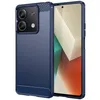 Image de htdmobiles Coque pour Xiaomi Redmi Note 13 5G - Housse Etui Silicone Gel Carbone + Film ecran - Bleu Fonce
