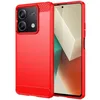 Image de htdmobiles Coque pour Xiaomi Redmi Note 13 5G - Housse Etui Silicone Gel Carbone + Film ecran - Rouge