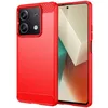 Image de htdmobiles Coque pour Xiaomi Redmi Note 13 5G - Housse Etui Silicone Gel Carbone + Verre trempe - Rouge