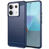 Image de htdmobiles Coque pour Xiaomi Redmi Note 13 Pro 5G / Poco X6 5G - Housse Etui Silicone Gel Carbone + Film ecran - Bleu Fonce