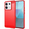 Image de htdmobiles Coque pour Xiaomi Redmi Note 13 Pro 5G / Poco X6 5G - Housse Etui Silicone Gel Carbone + Verre trempe - Rouge