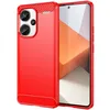 Image de htdmobiles Coque pour Xiaomi Redmi Note 13 Pro+ Plus 5G - Housse Etui Silicone Gel Carbone + Film ecran - Rouge