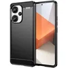 Image de htdmobiles Coque pour Xiaomi Redmi Note 13 Pro+ Plus 5G - Housse Etui Silicone Gel Carbone + Verre trempe - Noir