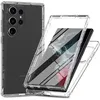 Image de htdmobiles Coque pour Samsung Galaxy S24 Ultra 5G - Housse Etui Silicone Gel 360 integrale + Film ecran - Transparent