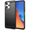 Image de htdmobiles Coque pour Xiaomi Redmi 12 4G et 5G / Poco M6 Pro 5G - Housse Etui Silicone Gel Carbone + Film ecran - Noir
