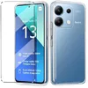 Image de htdmobiles Coque pour Xiaomi Redmi Note 13 4G - Housse Etui Silicone Gel Fine + Verre trempe - Transparent TPU