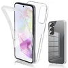 Image de htdmobiles Coque pour Samsung Galaxy A55 5G - Housse Etui Silicone Gel 360 integrale + Film ecran - Transparent