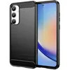 Image de htdmobiles Coque pour Samsung Galaxy A35 5G - Housse Etui Silicone Gel Carbone + Verre trempe - Noir