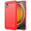 Image de htdmobiles Coque pour Samsung Galaxy Xcover 7 - Housse Etui Silicone Gel Carbone + Film ecran - Rouge