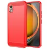 Image de htdmobiles Coque pour Samsung Galaxy Xcover 7 - Housse Etui Silicone Gel Carbone + Verre trempe - Rouge