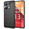 Image de htdmobiles Coque pour Xiaomi Redmi Note 13 4G - Housse Etui Silicone Gel Carbone + Film ecran - Noir