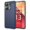 Image de htdmobiles Coque pour Xiaomi Redmi Note 13 4G - Housse Etui Silicone Gel Carbone + Film ecran - Bleu Fonce