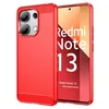 Image de htdmobiles Coque pour Xiaomi Redmi Note 13 4G - Housse Etui Silicone Gel Carbone + Film ecran - Rouge
