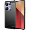 Image de htdmobiles Coque pour Xiaomi Redmi Note 13 Pro 4G / Poco M6 Pro 4G - Housse Etui Silicone Gel Carbone + Film ecran - Noir