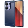 Image de htdmobiles Coque pour Xiaomi Redmi Note 13 Pro 4G / Poco M6 Pro 4G - Housse Etui Silicone Gel Carbone + Film ecran - Bleu Fonce