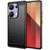 Image de htdmobiles Coque pour Xiaomi Redmi Note 13 Pro 4G / Poco M6 Pro 4G - Housse Etui Silicone Gel Carbone + Verre trempe - Noir