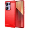 Image de htdmobiles Coque pour Xiaomi Redmi Note 13 Pro 4G / Poco M6 Pro 4G - Housse Etui Silicone Gel Carbone + Verre trempe - Rouge
