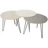 Image de HOME DECO FACTORY Lot de 3 Tables Basses Emboîtables en Fer Beige
