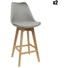 Image de Home Deco Factory - 2 Chaises de bar pieds en bois grises - 56x48x105 cm OS