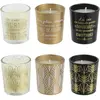 Image de HOME DECO FACTORY Coffret de 6 Bougies Parfumées Vanille Assorties Doré