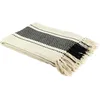 Image de HOME DECO FACTORY - TX8002, Plaid Berbère à Rayures Écru et Noir, 120 x 150 cm - Conçu pour la décoration intérieure, doux et élégant, Conçu pour votre salon ou chambre.