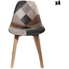 Image de Home Deco Factory - 4 Chaises patchwork marron/gris - 46x55x85 cm OS