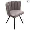 Image de Home Deco Factory - 2 Chaises en Velours Ariel grises - 59.5x47.5x79 cm OS