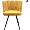 Image de Home Deco Factory - 2 Chaises en velours Ariel moutarde - 59.5x79x47.5 cm OS