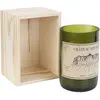 Image de Home Deco Factory BO5392 Bougie parfumée Bouteille de vin Château vin Rouge ou Domaine rosé méridional Senteur Bois de Santal Pot Verre Coffret Caisse Bois Vert et Beige H13,6 x 8,1 x 9,1 cm
