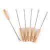 Image de COOK CONCEPT - KU6535 Piques à Fondue en Acier Inoxydable et Bois Hévéa - Set de 6 - Accessoires Pratiques pour Moments Gourmands - Dimensions 232 x 15 x 15 cm - Bois-Inox