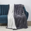 Image de Home Deco Factory - Plaid nid d'abeille Sherpa XXL gris foncé - 180x220 cm OS