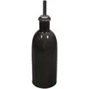 Image de HOME DECO FACTORY - KA4738 Bouteille Huile Vinaigre 40cl Céramique - Accessoire de Table Élégant - Dimensions 7.10 x 7.10 x 25.00 cm - Coloris Noir Naturel