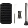 Image de COOK CONCEPT - KV7337, Coffret à Mojito avec 4 Accessoires en Acier Inoxydable - Moule à Glace, Doseur, Couteau, Pilon - 11 x 20,5 x 3,4 cm - Argent/Noir/Blanc