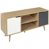 Image de HOME DECO FACTORY Meuble TV Scandinave avec Tiroir en Bois 120 cm Blanc