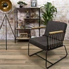 Image de Home Deco Factory - Fauteuil Benson marron/noir - 63x79x73 cm OS