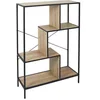 Image de HOME DECO FACTORY Étagère Industrielle en Fer et Bois 180 cm Noir et Bois