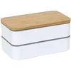 Image de COOK CONCEPT - KA4820, Lunch Box 2 Niveaux avec Bande Élastique, Pratique et Facile d'entretien, Conçue pour Emporter, Dimensions 18.5x10.5x9.7 cm, Fleurie