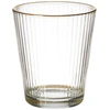 Image de Home Deco Factory - 6 Verres Stries Liseré dorés - 8.9x10.3x8.9 cm OS