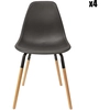 Image de Home Deco Factory - 4 Chaises scandinaves Phenix marron/noir - 55x81.9x45.9 cm OS