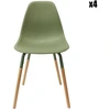 Image de Home Deco Factory - 4 Chaises scandinaves Phenix vert/marron - 55x81.9x45.9 cm OS