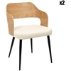 Image de Home Deco Factory - 2 Fauteuils bouclette Loki marron/blanc/noir - 76x55x51.5 cm OS