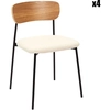Image de Home Deco Factory - 4 Chaises bouclette Loki marron/blanc/noir - 46x78.3x48 cm OS