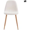 Image de Home Deco Factory - 4 Chaises bouclette Freya blanc/marron - 50x86x44 cm OS