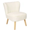 Image de Home Deco Factory - Fauteuil bouclette Erika blanc/marron - 70x72x59 cm OS