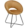 Image de HOME DECO FACTORY Fauteuil Rond Velours Côtelé Giulia Lounge Jaune et Noir